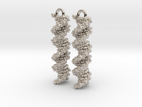 DNA Molecule Earring Set in Rhodium Plated Brass