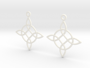 Celtic Weave Earrings - WE023 in White Processed Versatile Plastic