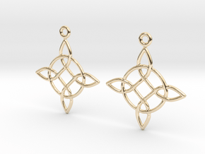 Celtic Weave Earrings - WE023 in 14k Gold Plated Brass