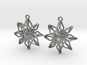 Change Flower Earrings in Polished Silver