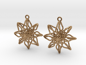Change Flower Earrings in Polished Brass
