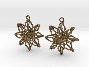 Change Flower Earrings in Polished Bronze