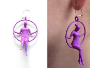 earrings "Hoop girl 2" in Purple Processed Versatile Plastic