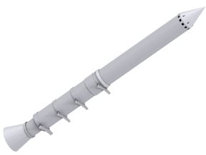 Astrobee1500-recruit booster-ST20 scale in White Natural Versatile Plastic