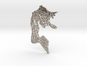 Lady4 in Rhodium Plated Brass