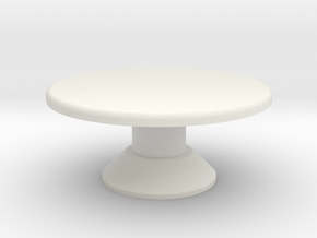 Table, Mezzatessera, Round, Low (Space: 1999) 1/30 in White Natural Versatile Plastic