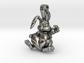 Bunny Pendant in Fine Detail Polished Silver