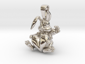 Bunny Pendant in Rhodium Plated Brass