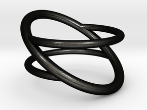 Ring The Asymmetry / size  7US ( 17,7 mm) in Matte Black Steel