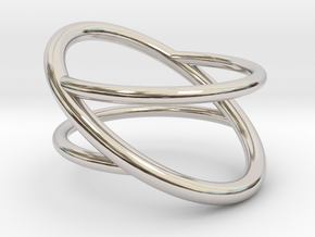 Ring The Asymmetry / size  7US ( 17,7 mm) in Rhodium Plated Brass
