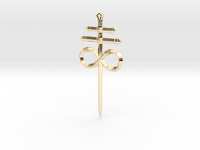 Satanic CrossBlade in 14k Gold Plated Brass