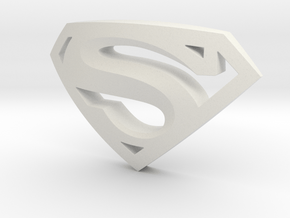 SUPERMAN LOGO  in White Natural Versatile Plastic: Large