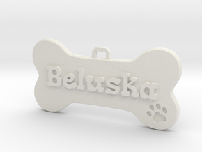 Dog Tag (customizable) in White Natural Versatile Plastic