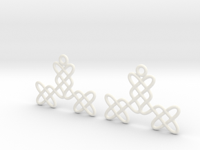 Celtic Weave Earrings - WE025 in White Processed Versatile Plastic