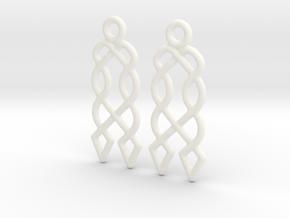Celtic Weave Earrings - WE027 in White Processed Versatile Plastic