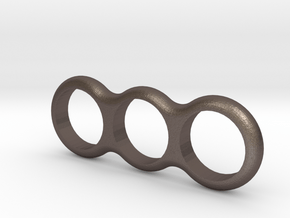 Simple Fidget Spinner in Polished Bronzed Silver Steel