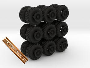 1-64 Tire Galaxy 725-65-26 + Rim SET 2 in Black Natural Versatile Plastic