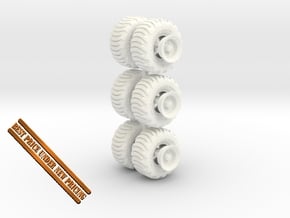 1-64 Tire Galaxy 725-65-26 + Rim SET in White Processed Versatile Plastic