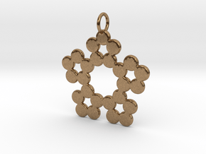 Circles Snowflake Pendant Charm in Natural Brass