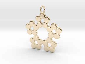 Circles Snowflake Pendant Charm in 14k Gold Plated Brass