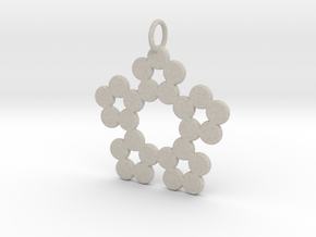 Circles Snowflake Pendant Charm in Natural Sandstone