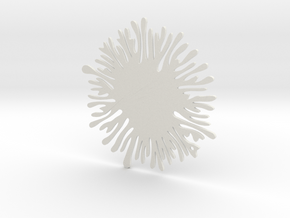 Amoeba Pendant in White Natural Versatile Plastic