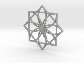 Modern Geometric Floral Pendant Charm in Aluminum