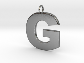 G Pendant in Polished Silver