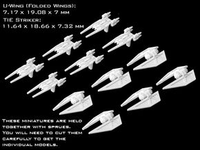 (Armada) 6x TIE Striker + 6x U-Wing in Tan Fine Detail Plastic