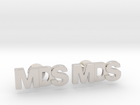 Monogram Cufflinks MDS in Rhodium Plated Brass