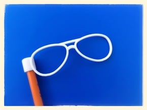 Glasses Penciltop: The Flyer in White Processed Versatile Plastic