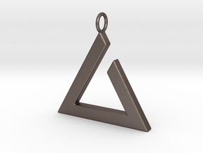 Igni Pendant in Polished Bronzed Silver Steel