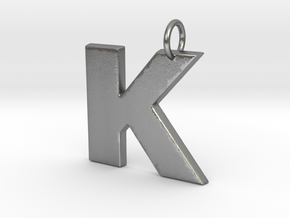 K Pendant in Natural Silver