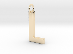 L Pendant in 14k Gold Plated Brass