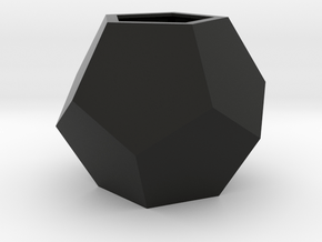 Dodecaedru - planter for succulents and cactuses in Black Natural Versatile Plastic: Small