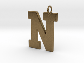 N Pendant in Natural Bronze
