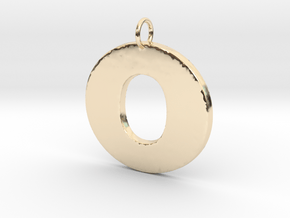 O Pendant in 14k Gold Plated Brass