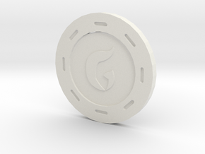 Gomorrah Poker Chip in White Natural Versatile Plastic