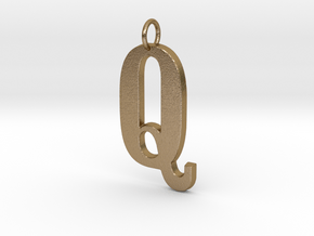 Q Pendant in Polished Gold Steel