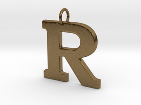 R Pendant in Natural Bronze
