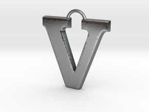 V Pendant in Polished Silver