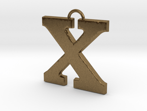 X Pendant in Natural Bronze