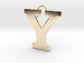 Y Pendant in 14k Gold Plated Brass