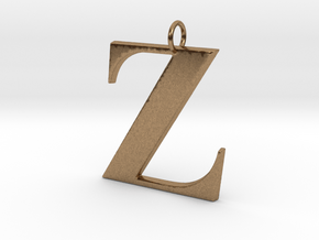 Z Pendant in Natural Brass