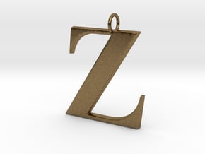 Z Pendant in Natural Bronze