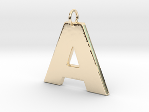 A2 Pendant in 14k Gold Plated Brass