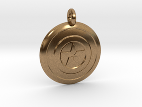Captain America Shield Keychain in Natural Brass