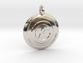 Captain America Shield Keychain in Rhodium Plated Brass