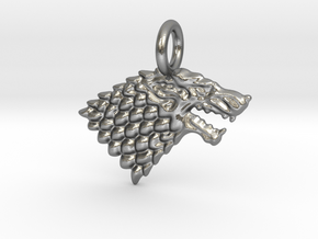 Stark Sigil Keychain in Natural Silver