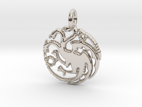Targaryen Sigil Keychain in Rhodium Plated Brass
